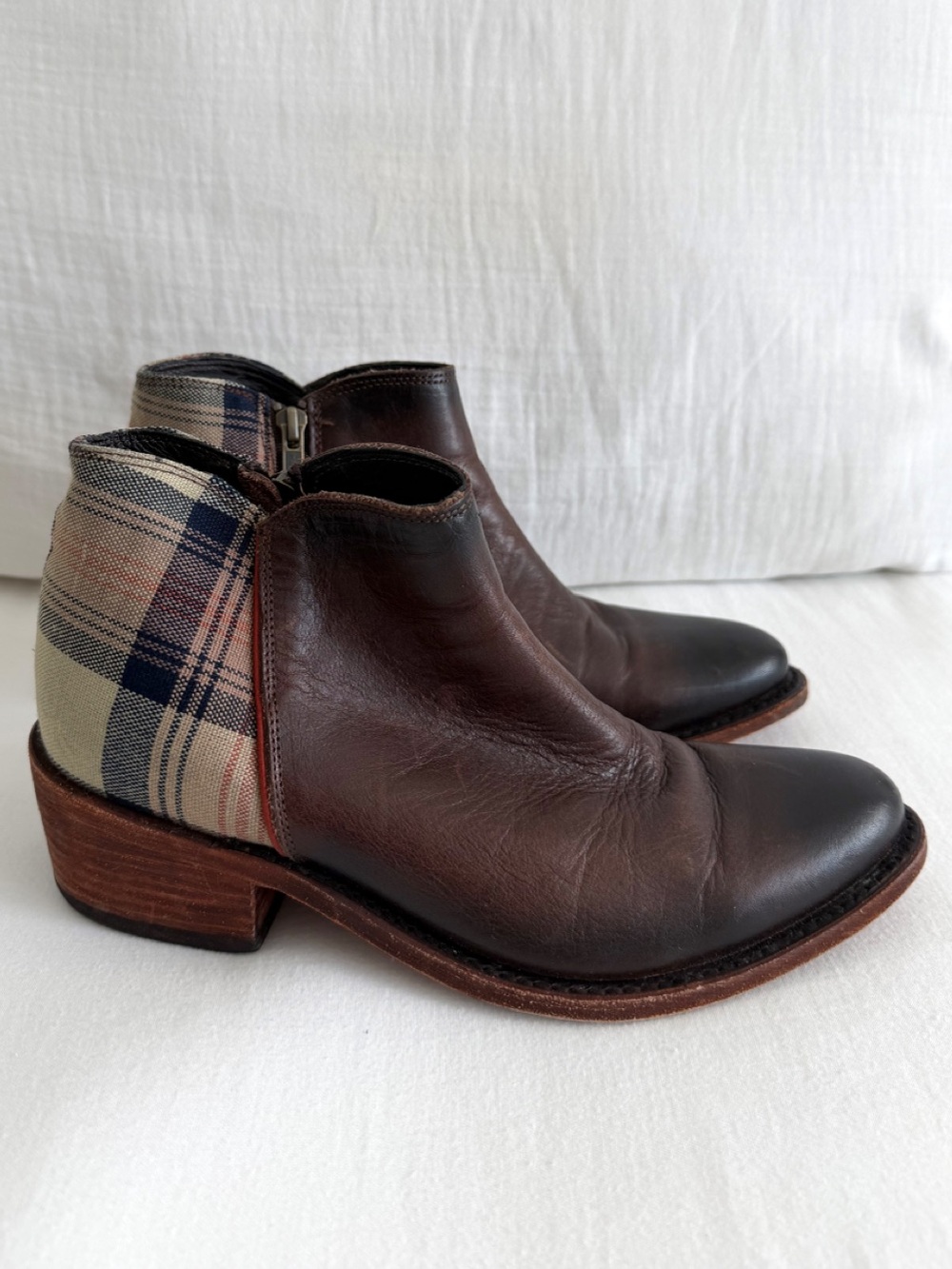Liberty Black Brown & Plaid Sally Ankle Boots